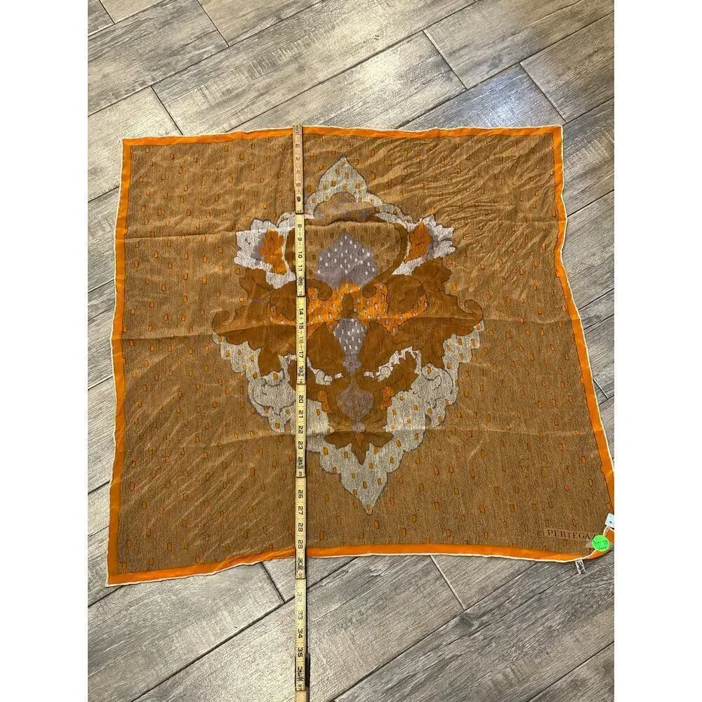 Pertegaz Women's Brown 100 %Silk Square Scarf